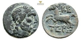 PISIDIA, Termessos (Circa 1st century BC) AE Bronze (16,4 mm, 3,8 g.) Obv: Laureate head of Zeus right.
Rev: TEP. Horse rearing left.
