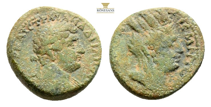 Hadrian Æ Trichalkon of Antioch, Seleucis and Pieria. AD 117-138. AYTOK KAIC TRA...