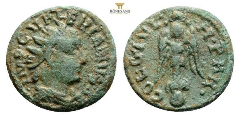 Valerian I, 253-260. (Bronze, 21,6 mm, 4.7 g, ) IMP C VALERIANVS Radiate, draped...