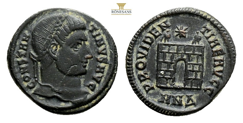 Constantinus I. Follis. 325-326 Ae. 3,2 g. 18,7 mm. AD. Obv. CONSTANTINVS AVG.La...