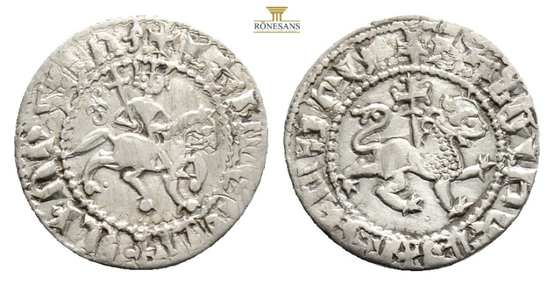 ARMENIA. Levon III (1303/5-1307). Takvorin. Sis. Obv: Levon, with head facing an...