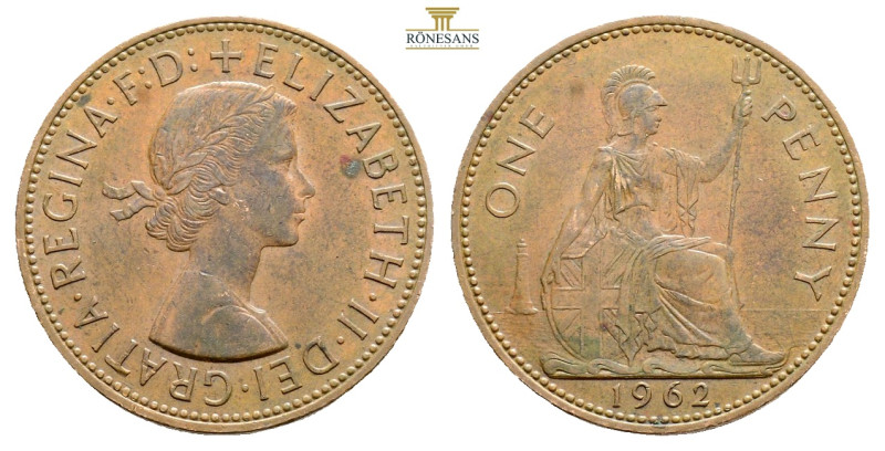 GREAT BRITAIN: Australia Coins. Elizabeth II, AD 1962, AE 9,4 g. 30,7 mm. Obv. E...