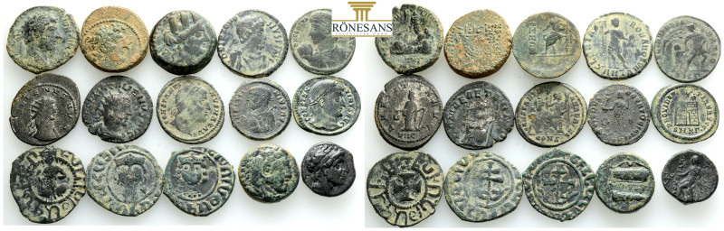 Ancient Bronze …. greek, roman, byzantine, armenian,Coins, 15 Pieces…Sold As See...