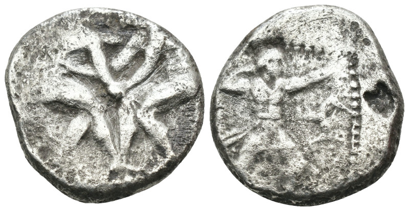 Pamphylia. Aspendos. (400-380 BC) AR Stater. Obv: two wrestlers grappling. Rev: ...