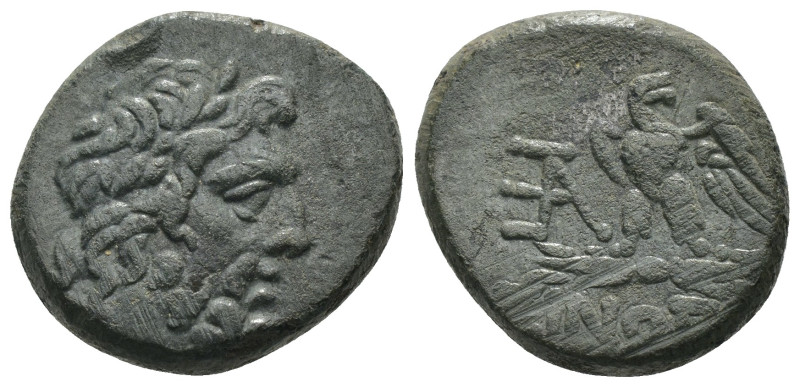 Pontos. Amisos. (120-63 BC) Æ Bronze. Obv: laureate head of Zeus right. Rev: eag...