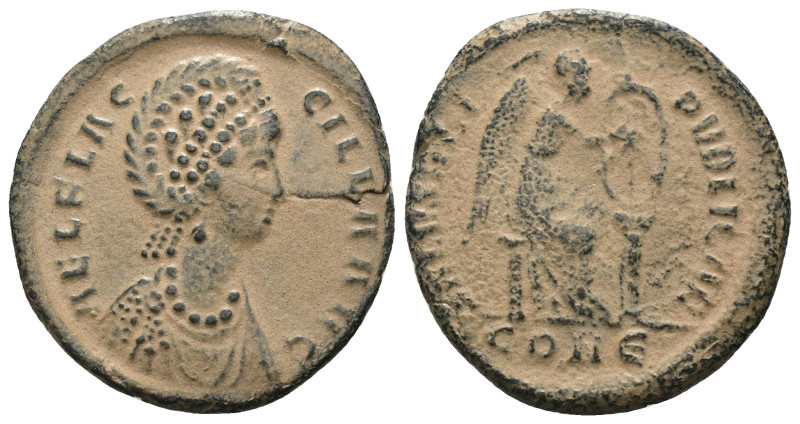 Aelia Flaccilla. ( 383-388 AD). Follis. Constantinople. Obv: AEL FLACCILLA AVG. ...