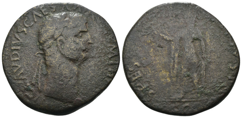 Claudius. (41-50 AD) Æ Sesterz. Rome. Obv: TI CLAVDIVS CAESAR AVG P M TR P IMP. ...