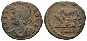 Constantinus I. (306-337 AD). Æ Follis. Alexandria. Obv: VRBS ROMA. helmeted bust of Constantinus I. left. Rev: Romulus and Remus. Weight 2.65 gr - Di...