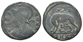 Constantinus I. (306-337 AD). Æ Follis. Cyzicus. Obv: VRBS ROMA. helmeted bust of Constantinus I. left. Rev: Romulus and Remus. Weight 2.47 gr - Diame...