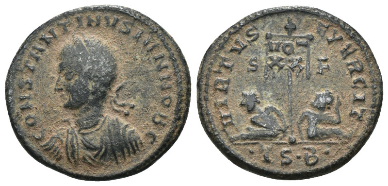 Constantinus I. (307-337 AD). Follis. Obv: CONSTANTINVS AVG. draped bust of Cons...