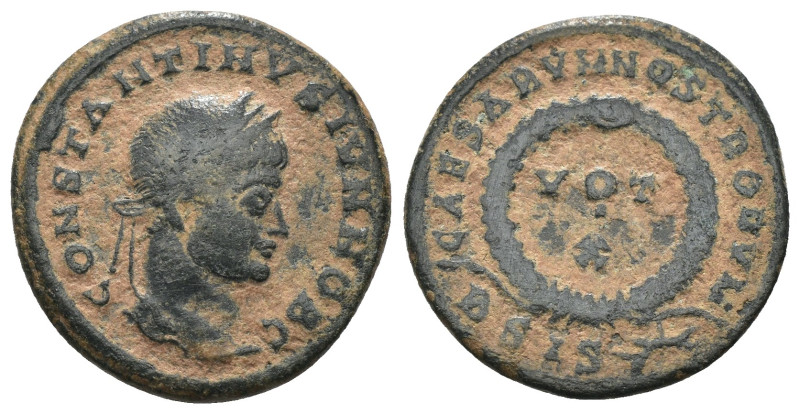 Constantinus I. (307-337 AD). Follis. Siscia. Obv: CONSTANTINVS AVG. laureate bu...