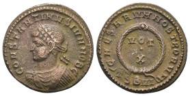 Constantinus I. (307-337 AD). Follis. Thessalonica. Obv: CONSTANTINVS AVG. laureate bust of Constantinus left. Rev: D N CONSTANTINI MAX AVG / VOT X. I...