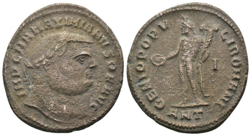 Galerius Maximianus. (297-299 AD). Æ Follis. Antioch. Obv: GAL VAL MAXIMIANVS NO...