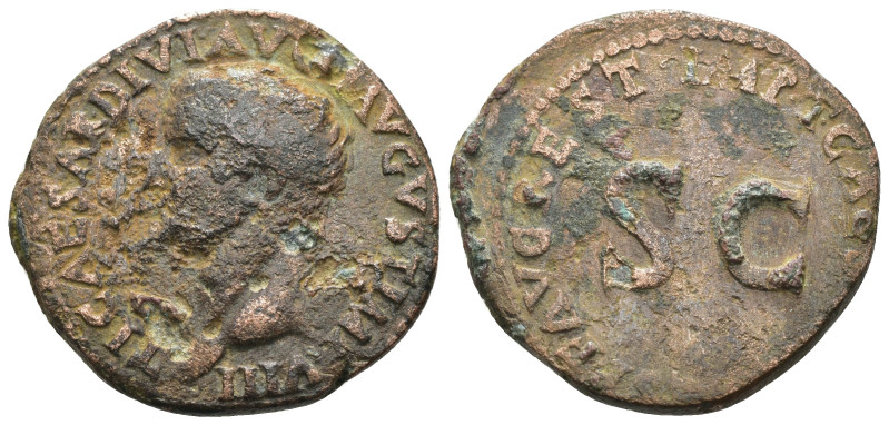 Germanicus. (40-41 AD) Æ As. Rome. Obv: GERMANICVS CAESAR TI AVGVST F DIVI AVG N...