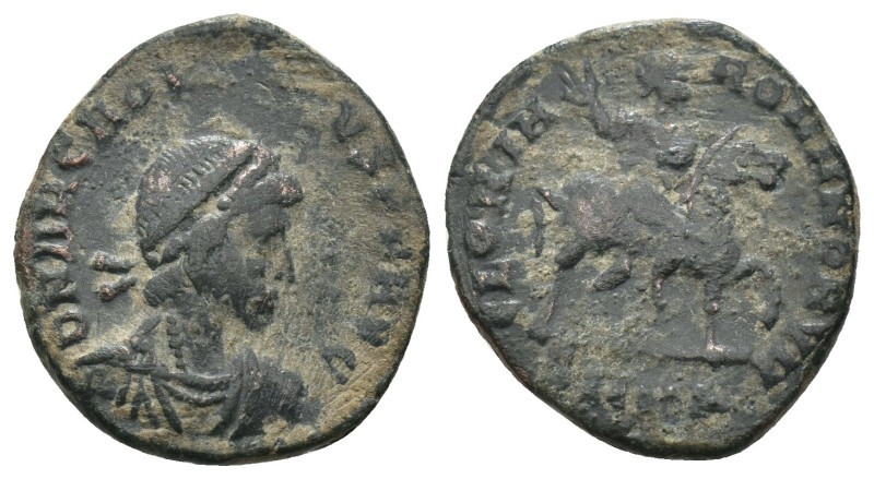 Honorius. (383-408 AD). Æ Follis. Antioch. Obv: HONORIVS PF AVG. pearl-diademed ...