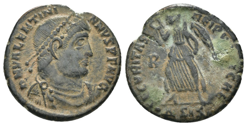 Valentinian II. (375-392 AD). Æ Follis. Siscia. Obv: D N VALENTINIANVS P F AVG. ...