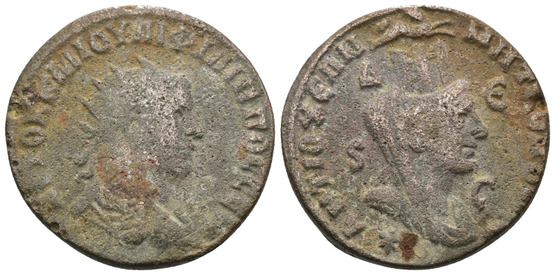 Philippus I. Arabs. (244-249 AD). Æ Bronze. Seleucis and Pieria. Antioch. Obv: l...