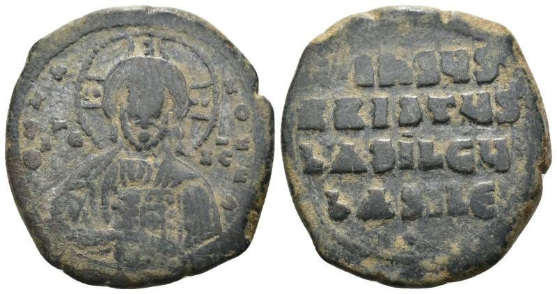 Basil II. and Constantine VIII. (1020-1028 AD). Follis. Constantinople. Obv: bus...