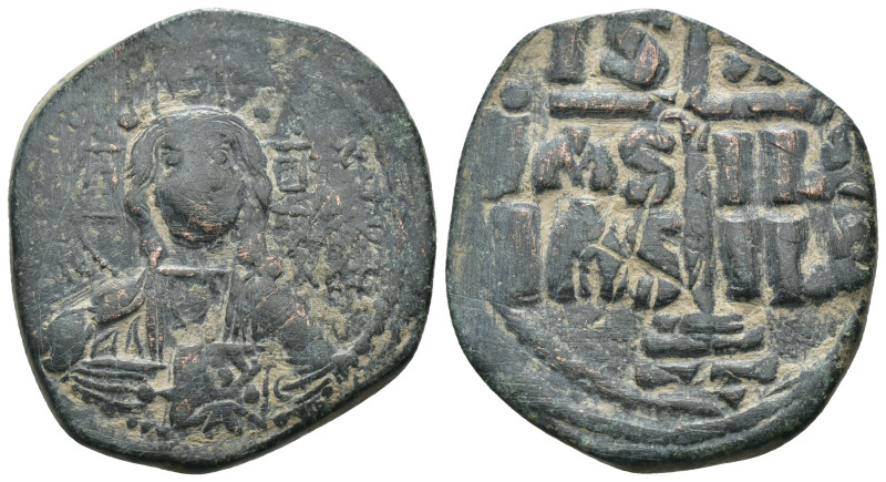 Basil II. and Constantine VIII. (1020-1028 AD). Follis. Constantinople. Obv: bus...