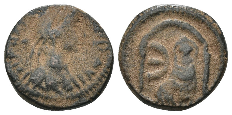 Justin I. (518-527 AD). Pentanummium. Obv: diademed bust of Justin I. right. Rev...