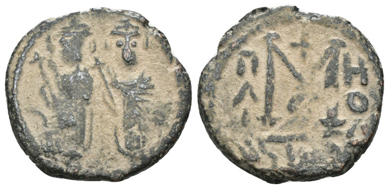 Justin II. and Sophia. (565-578 AD). Follis. Nicomedia. Obv: Justin II. and Soph...