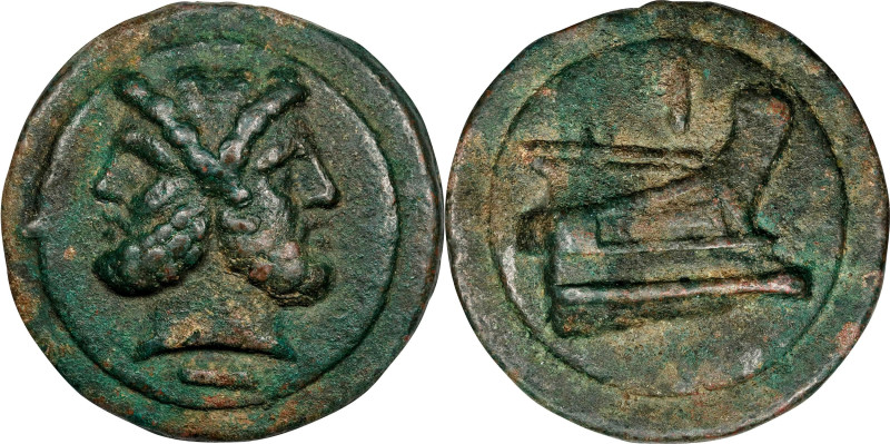 ROMAN REPUBLIC. Anonymous. AE Aes Grave As (284.57 gms), Rome Mint, ca. 225-217 ...