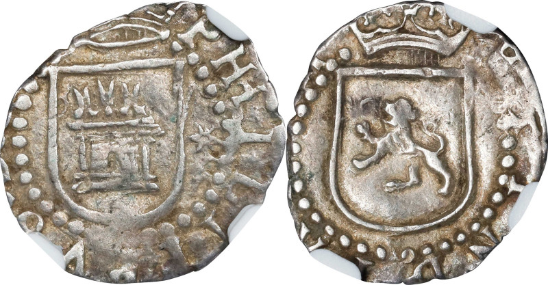 PERU. Cob 1/4 Real, ND (ca. 1577-88) ★. Lima Mint. Philip II. NGC EF-45.
EMO-42...