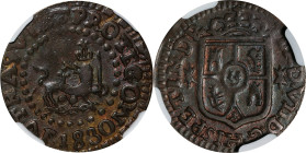 PHILIPPINES. Quarto, 1830-F. Manila Mint. Ferdinand VII. NGC EF-45.
EMO-566.1 (Plate coin); KM-7; Cal-82. Variety with "FERD-VII" in legend. A terrif...