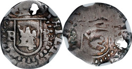 BOLIVIA. Cob 1/4 Real, ND (ca. 1578-82)-P B. Potosi Mint. Philip II. NGC VF Details--Holed.
EMO-713 (Plate coin); KM-A1; cf. Cal-108 (letters reverse...