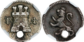 BOLIVIA. 1/4 Real, 1801-PTS. Potosi Mint. Charles IV. NGC EF Details--Holed.
EMO-741.1 (Plate coin); KM-82; Cal-150. A nicely toned example for this ...