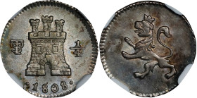 BOLIVIA. 1/4 Real, 1808-PTS. Potosi Mint. Charles IV. NGC MS-62.
EMO-748.2 (Plate coin); KM-82; Cal-158. Impressively lustrous with a delightful pale...