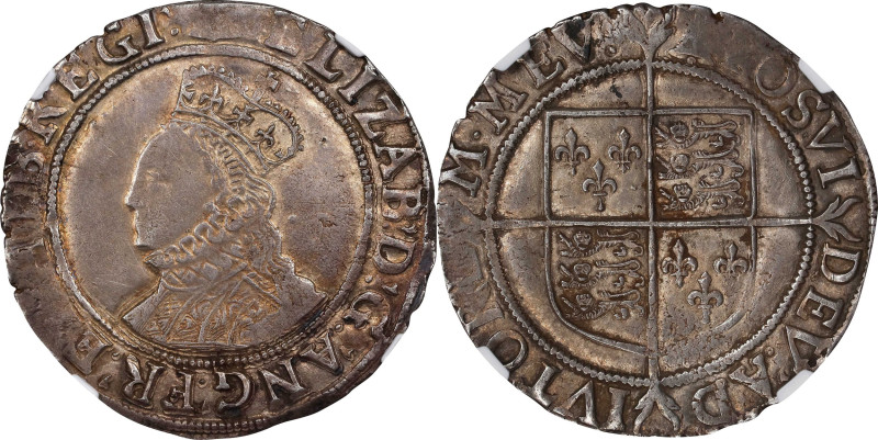 GREAT BRITAIN. Shilling, ND (1582-83). London Mint; mm: Bell. Elizabeth I. NGC A...