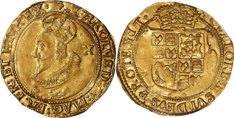 GREAT BRITAIN. Double Crown, ND (1625). London Mint; mm: Lis. Charles I. PCGS Ge...