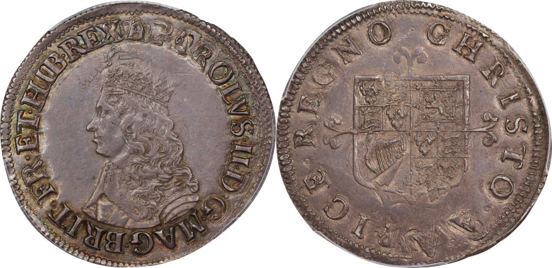 GREAT BRITAIN. Shilling, ND (1660-62). London Mint; mm: crown/-. Charles II. PCG...