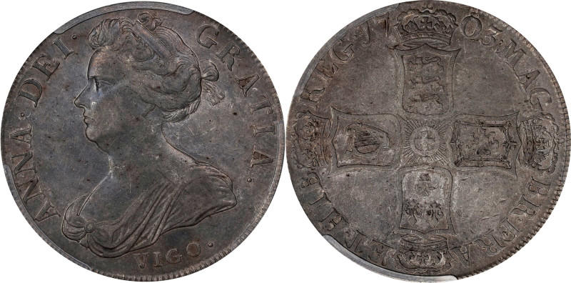 GREAT BRITAIN. Crown, 1703. London Mint. Anne. PCGS EF-45.
S-3576; KM-519.1. "V...