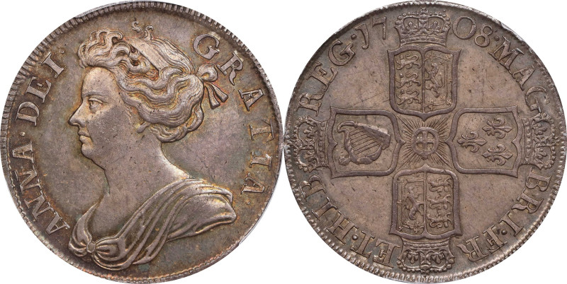 GREAT BRITAIN. 1/2 Crown, 1708 Year SEPTIMO. London Mint. Anne. PCGS MS-64.
S-3...