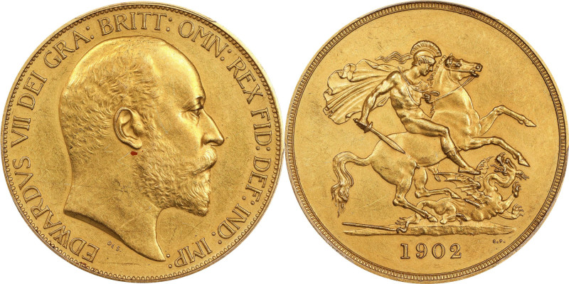 GREAT BRITAIN. 5 Pounds, 1902. London Mint. Edward VII. PCGS PROOF-55.
S-3966; ...