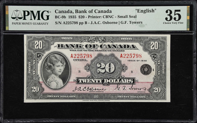 CANADA. Bank of Canada. 20 Dollars, 1935. BC-9b. PMG Choice Very Fine 35.
A lov...