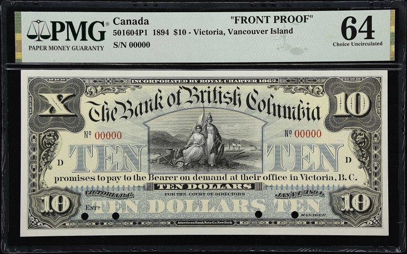 CANADA. Bank of British Columbia. 10 Dollars, 1894. CH# 50-16-04P1 & 50-16-04P2....