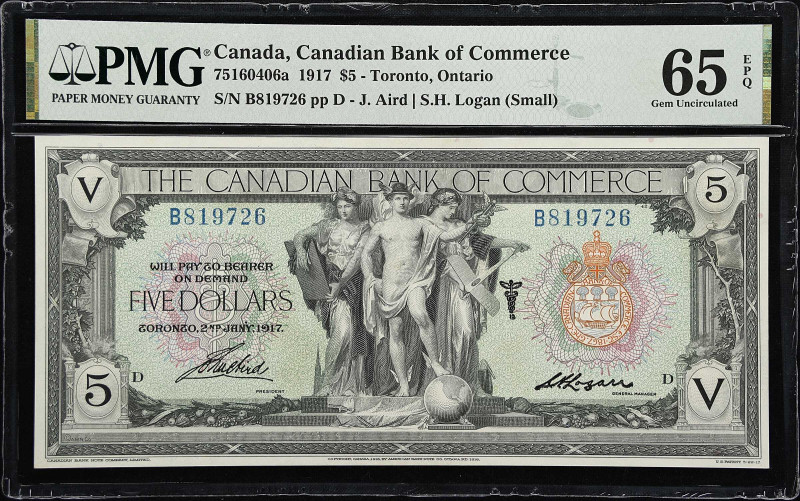 CANADA. Canadian Bank of Commerce. 5 Dollars, 1917. CH# 75-16-04-06a. PMG Gem Un...