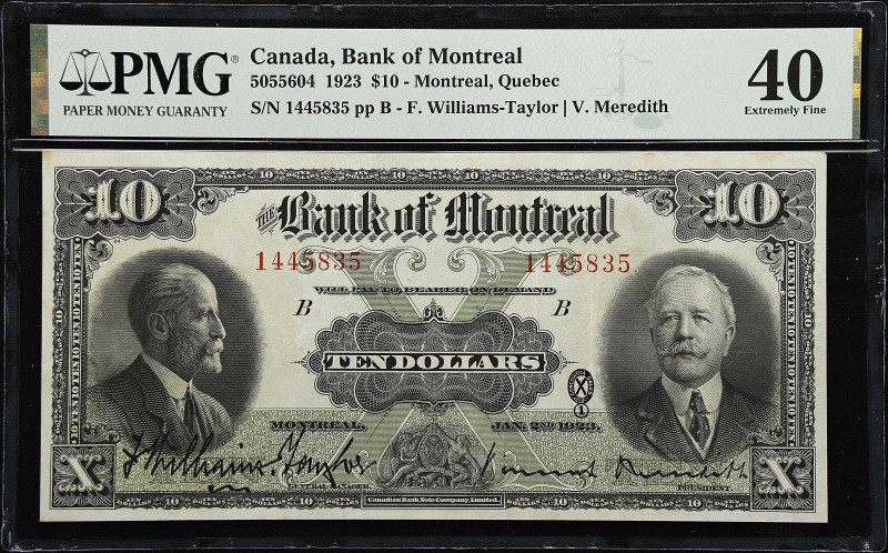 CANADA. Lot of (2). Bank of Montreal. 10 & 20 Dollars, 1923. CH #505-56-04 & CH ...