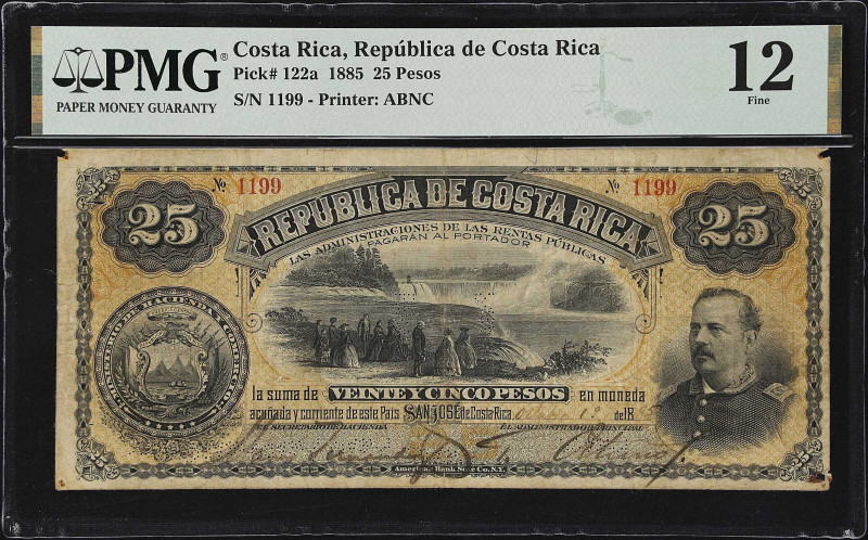 COSTA RICA. Republica de Costa Rica. 25 Pesos, 1885. P-122a. PMG Fine 12.
Accor...