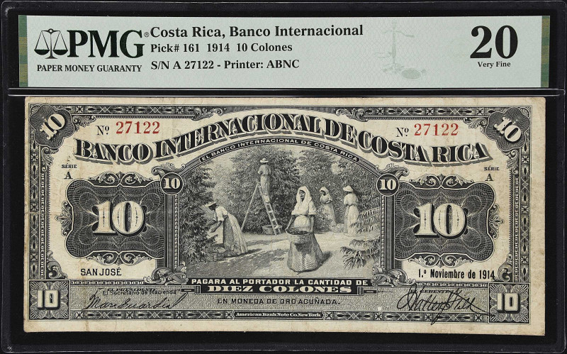 COSTA RICA. Banco Internacional de Costa Rica. 10 Colones, 1914. P-161. PMG Very...