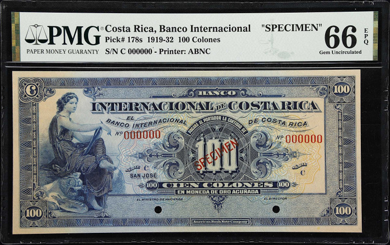 COSTA RICA. Banco Internacional de Costa Rica. 100 Colones, ND (1919-32). P-178s...