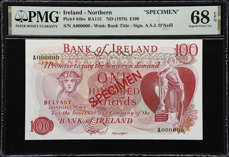 IRELAND, NORTHERN. Bank of Ireland. 100 pounds, ND (1978). P-64bs. BA115. Specim...