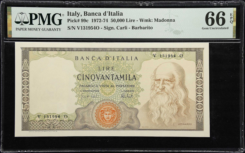 ITALY. Banca d'Italia. 50,000 Lire, 1974. P-99c. PMG Gem Uncirculated 66 EPQ.
A...