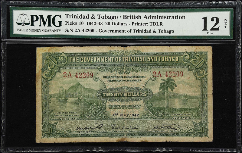 TRINIDAD & TOBAGO. Government of Trinidad & Tobago. 20 Dollars, 1942. P-10. PMG ...