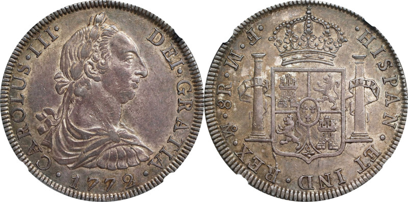 MEXICO. 8 Reales, 1772-Mo FM. Mexico City Mint. Charles III. NGC AU-55.
KM-106....