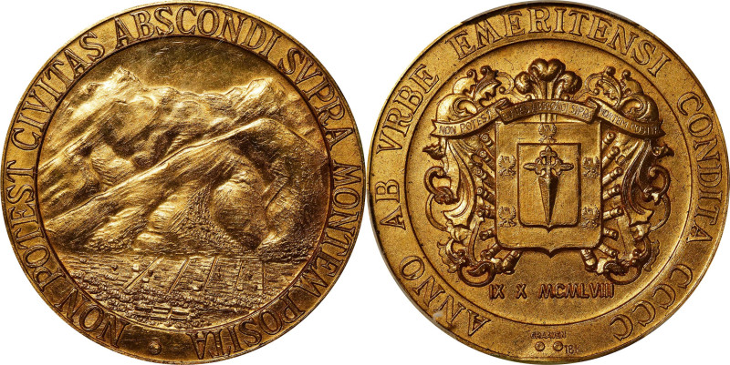 VENEZUELA. 400th Anniversary of the Founding of Merida Gold Medal, 1958. PCGS MS...