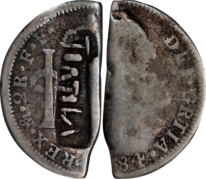 BRITISH VIRGIN ISLANDS. Tortola - Mexico. 9 Pence (1/8 Dollar), ND (ca. 1805-24)...